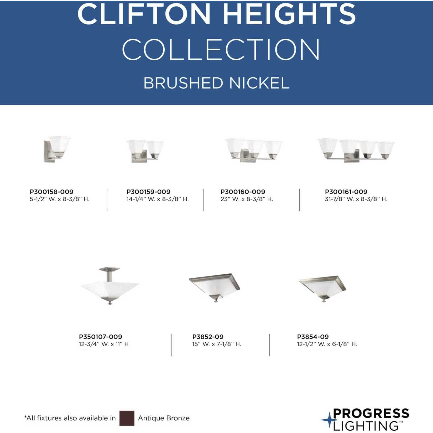 Clifton Heights 2 Light 15 inch Brushed Nickel Flush Mount Ceiling Light
